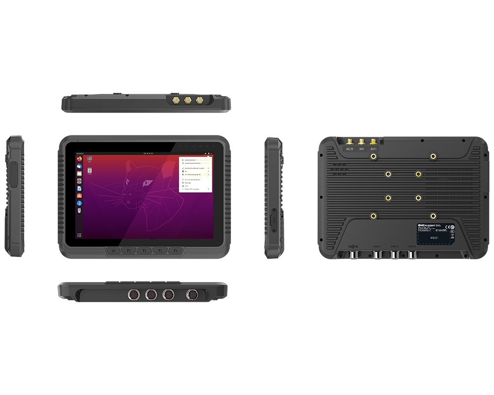 Six Views of 8 inch Linux Rugged Vehicle PC V80J